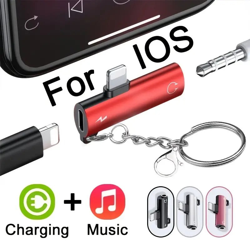 2-in-1 Audio Headphone Charging Adapter for iPhone