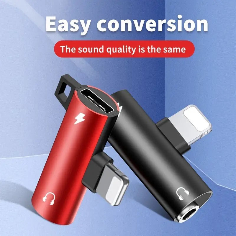 2-in-1 Audio Headphone Charging Adapter for iPhone