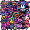Neon Splash Waterproof Stickers - 50PC Set
