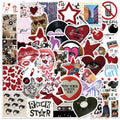 Downtown Girl Stickers 50 Pcs Grunge Stickers Red Stickers Aesthetic y2k Stickers Grunge Coquette Stickers for Mean Girl Stickers Edgy Stickers Preppy Stickers Waterproof